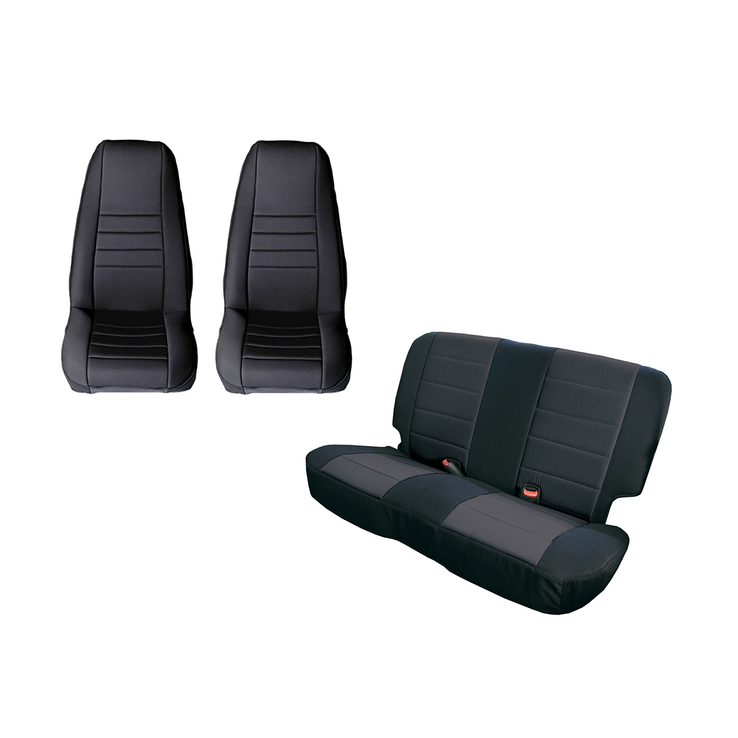 Seat Cover Kit, Black; 80-90 Jeep CJ/Wrangler YJ-13290.01