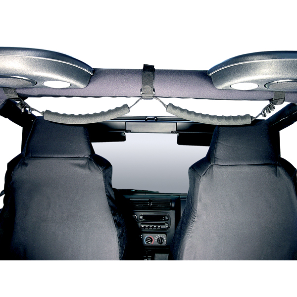 Rear Dual Grab Strap, Black; 87-06 Jeep Wrangler YJ/TJ-13305.05