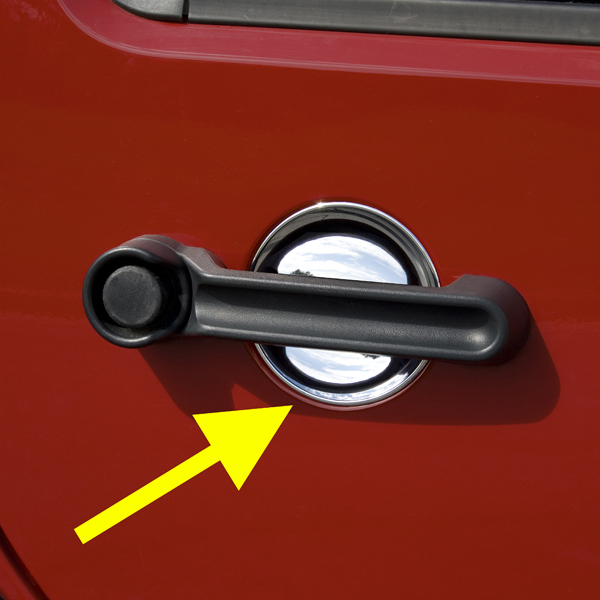 Door Handle Recess Guards, Chrome; 07-16 Jeep Wrangler JK-13311.15