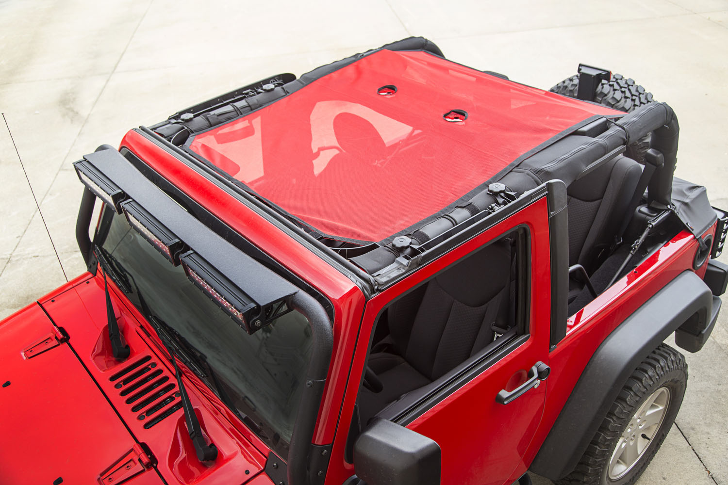 Eclipse Sun Shade, Red, 2-Door; 07-16 Jeep Wrangler JK-13579.26