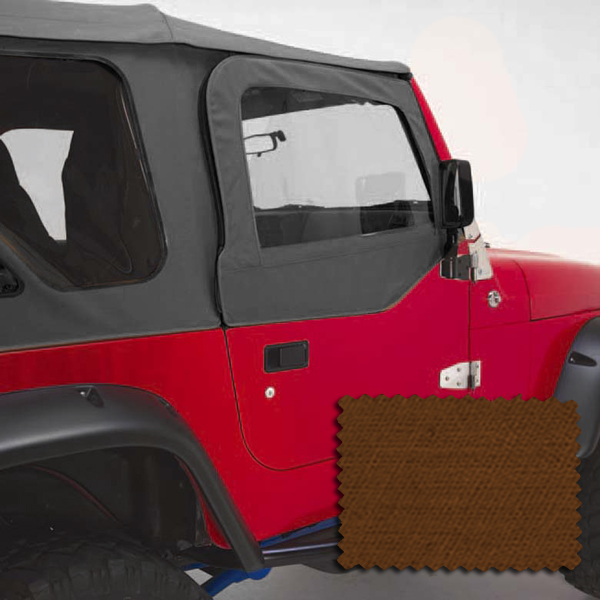 Upper Soft Door Kit, Dark Tan; 97-06 Jeep Wrangler TJ-13714.33