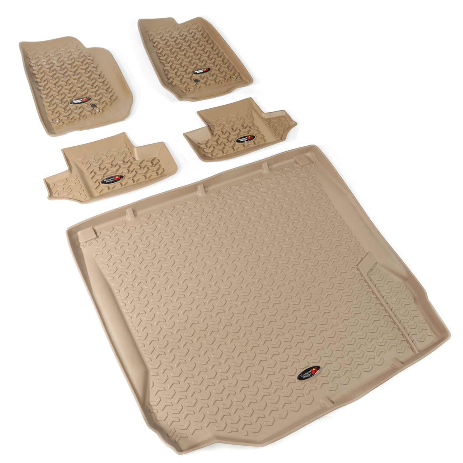 Floor Liners, Kit, Tan, 4-Door; 07-10 Jeep Wrangler JK-13988.02
