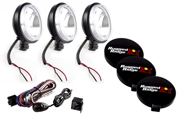 6 Inch Halogen Light Kit, Black Steel Housings, Set of 3-15207.68