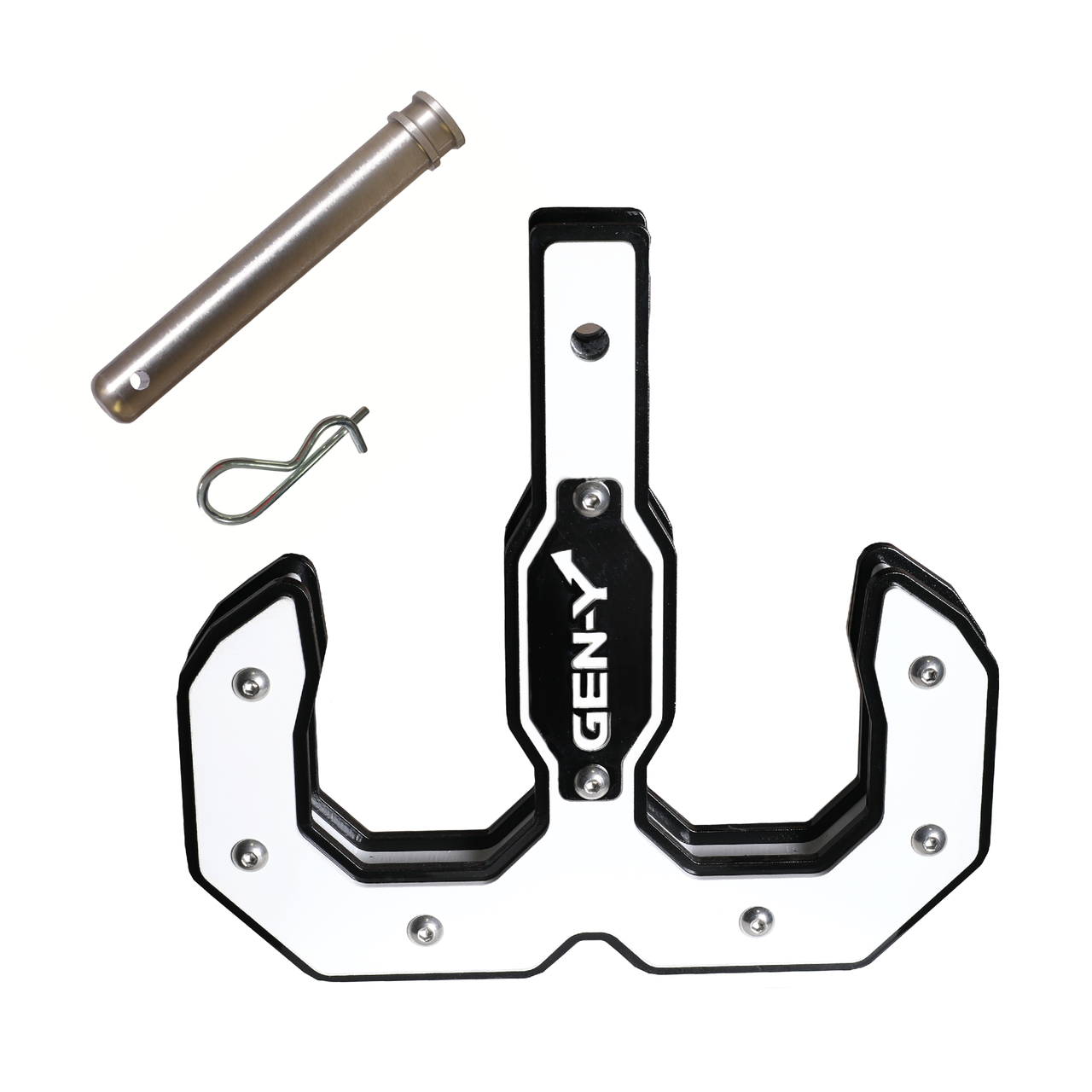 Hulk 2.0 16K Tow Hook 2" Shank Black/White with GH-099 Pin & GH-011 Clip GH-0070-W Hulk 2.0 16K Tow Hook 2" Shank Black/White with GH-099 Pin & GH-011 Clip GH-0070-W