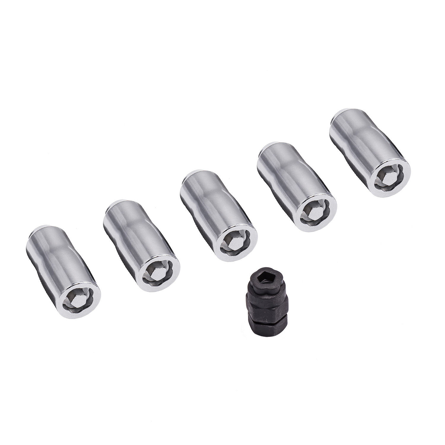 Wheel Lock Nut Set, 5 Nuts With Key, Chrome, M14-1.5-16715.31