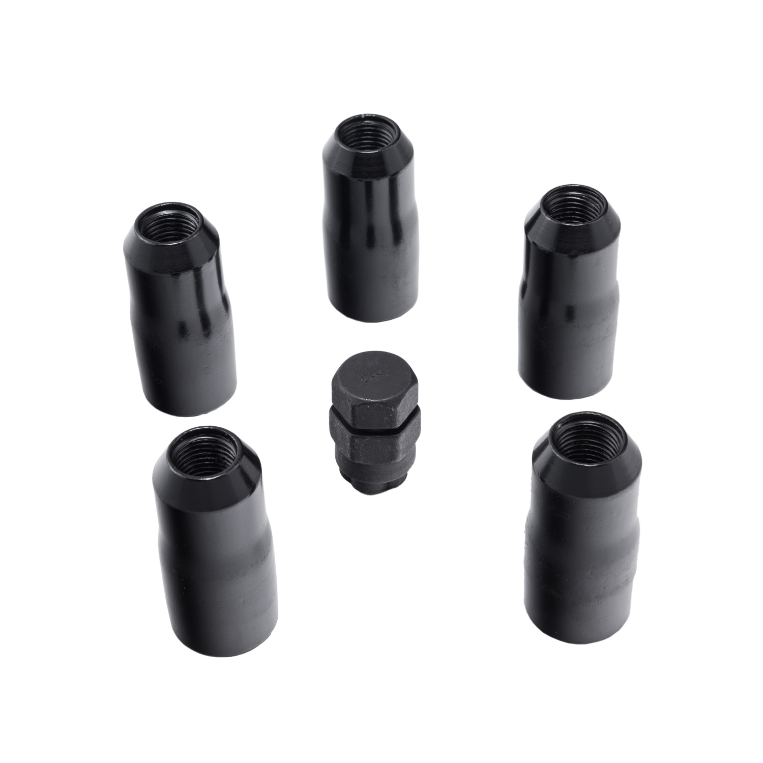 Wheel Lock Nut Set, 5 Nuts w/Key, Black, M14-1.5-16715.34