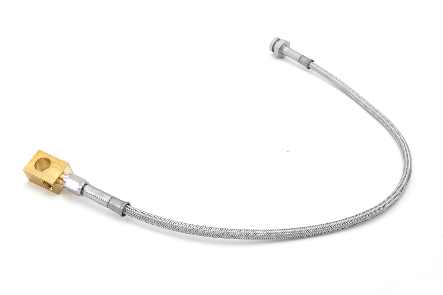 Front Brake Hoses, Stainless Steel, Drum; 66-71 Jeep CJ/Commando-16734.01