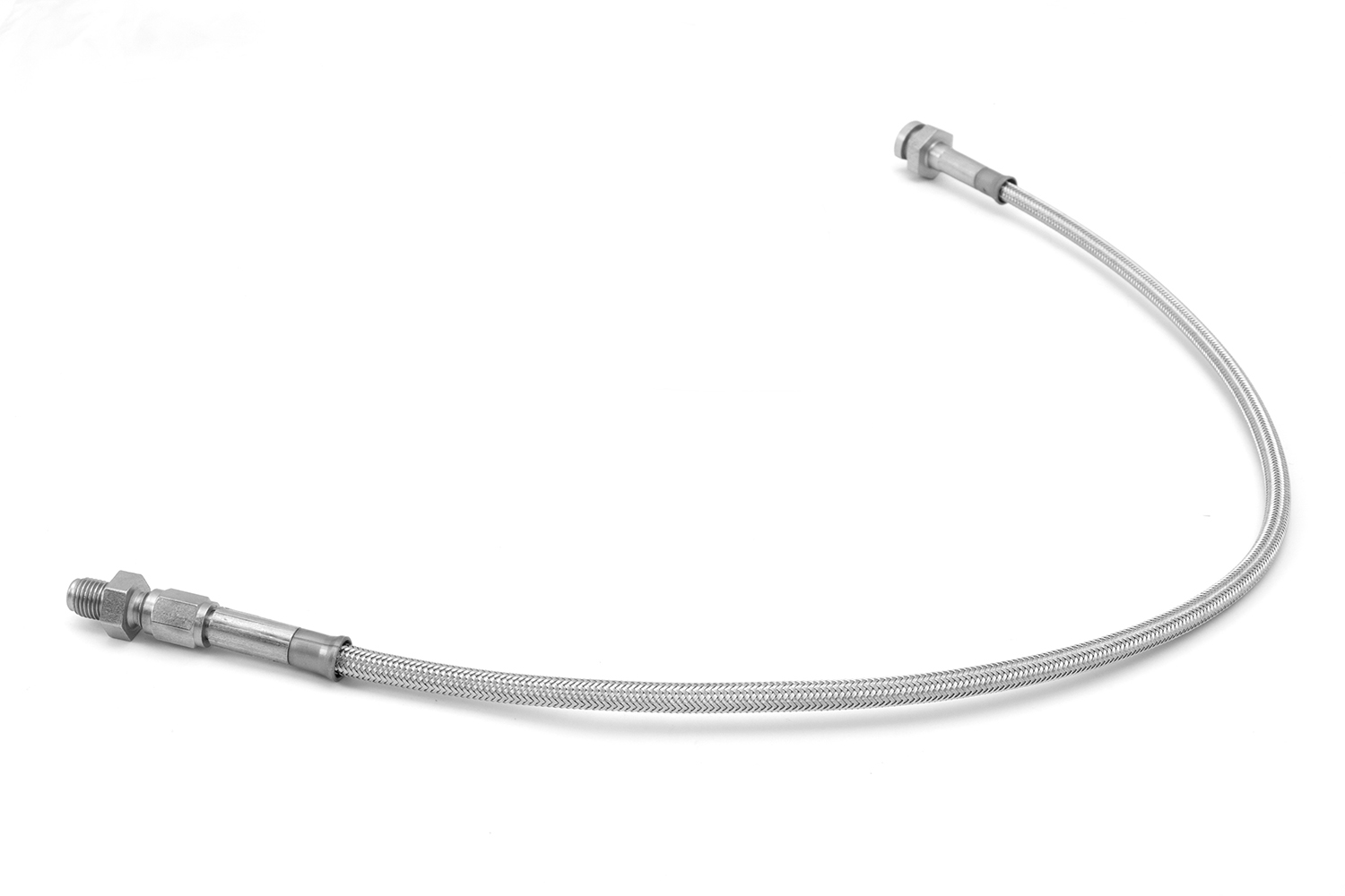Front Brake Hoses, Stainless Steel, Drum; 74-77 Jeep CJ5/CJ6-16734.03