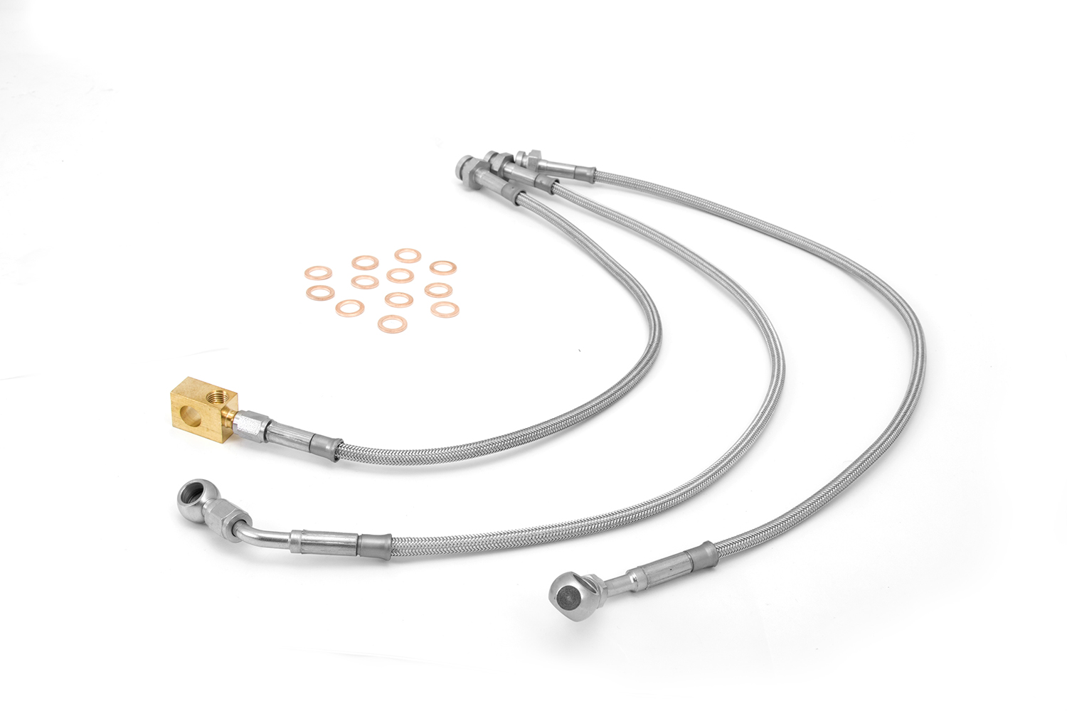 Brake Hose Kit, Stainless Steel, Drum; 93-98 Jeep Grand Cherokee ZJ-16735.10