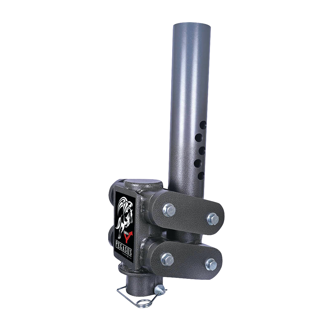 MANUAL LATCH-Pegasus- 4 Round Tube Gooseneck Coupler, Upward Arms GH-7044
