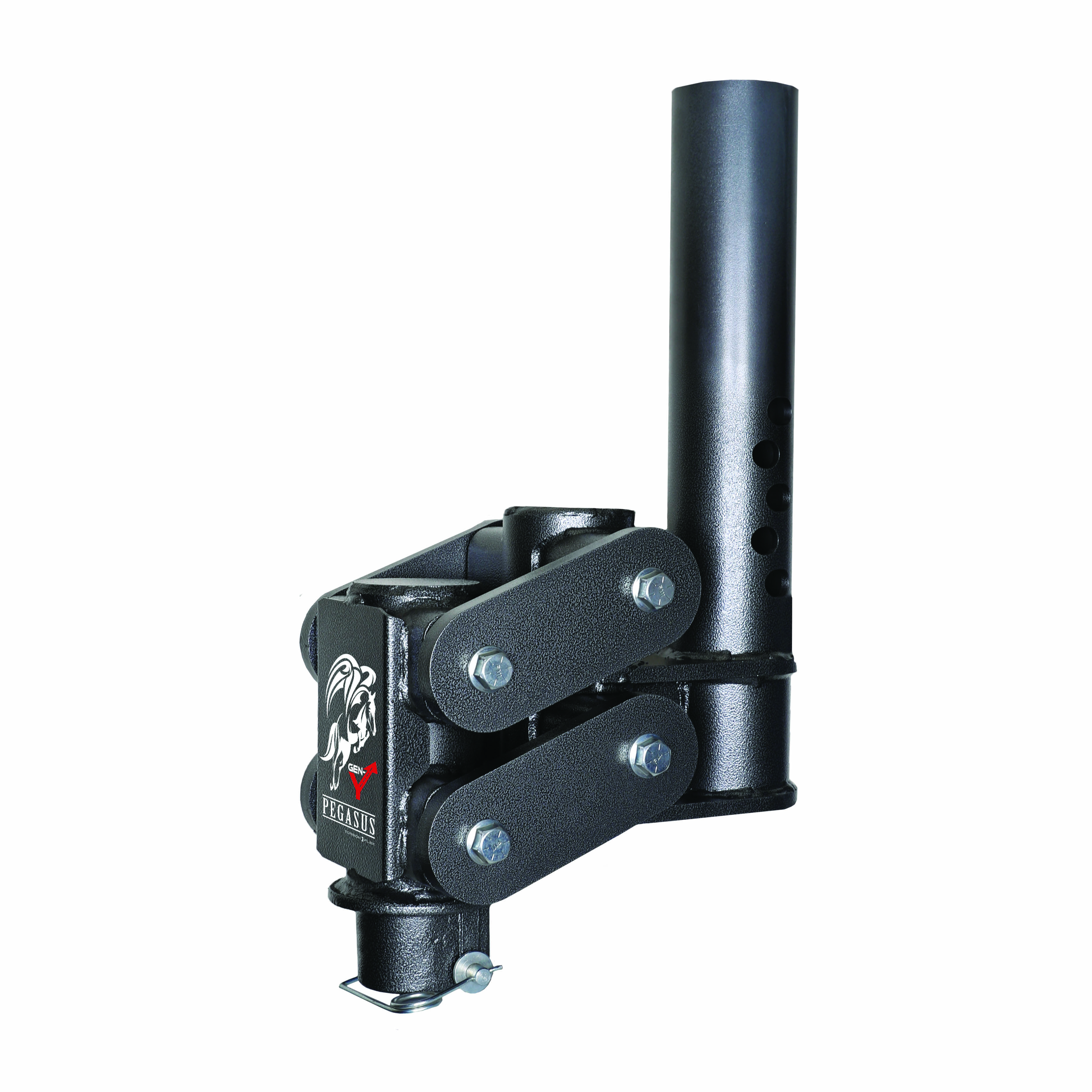 MANUAL LATCH: Pegasus- 4 Round Tube Gooseneck Coupler, 11 Offset GH-7046