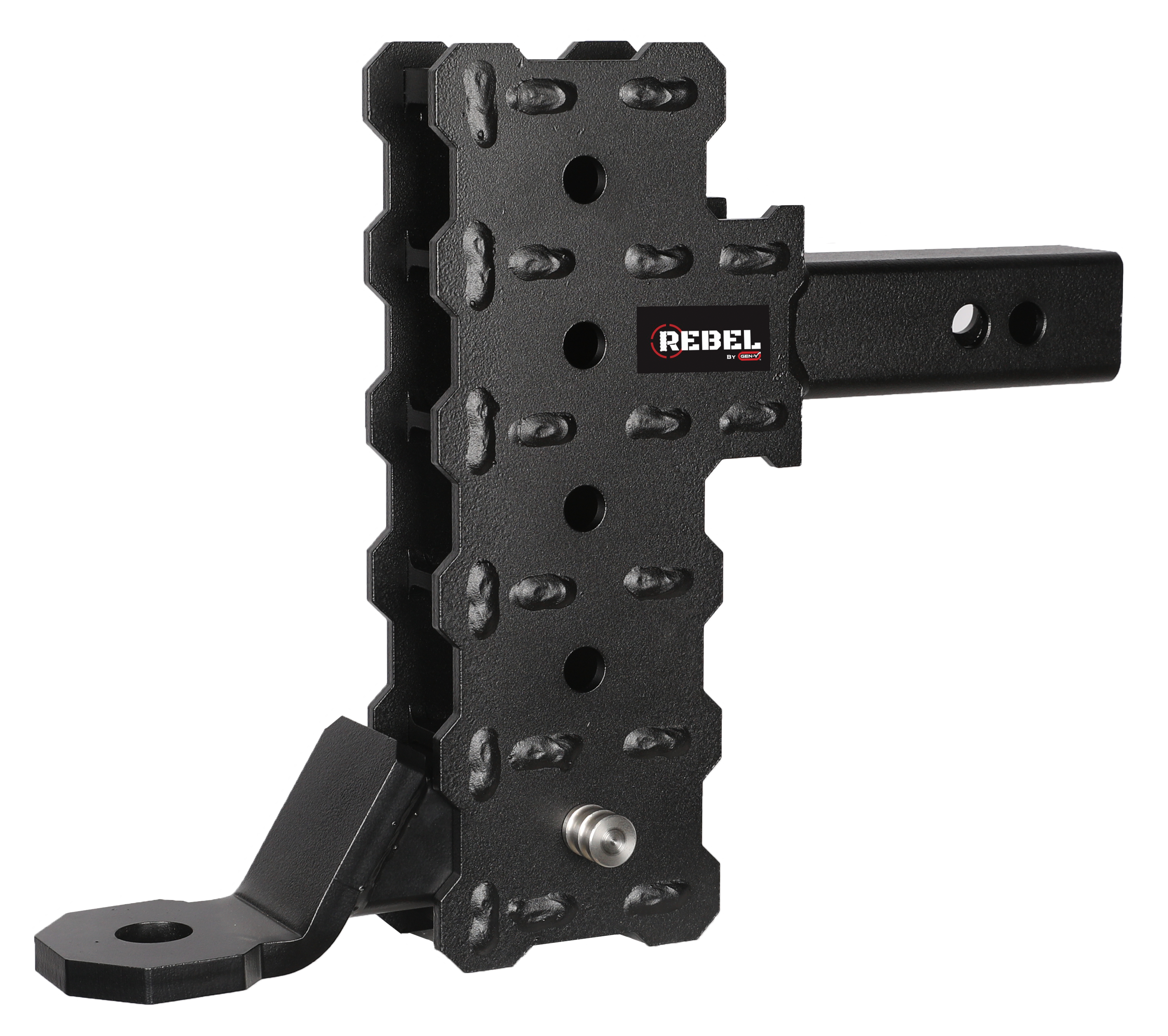 REBEL Standard 2 Hollow Shank 7 Offset Drop .5K TW 5K Hitch & Std Ball Mount GH-13115