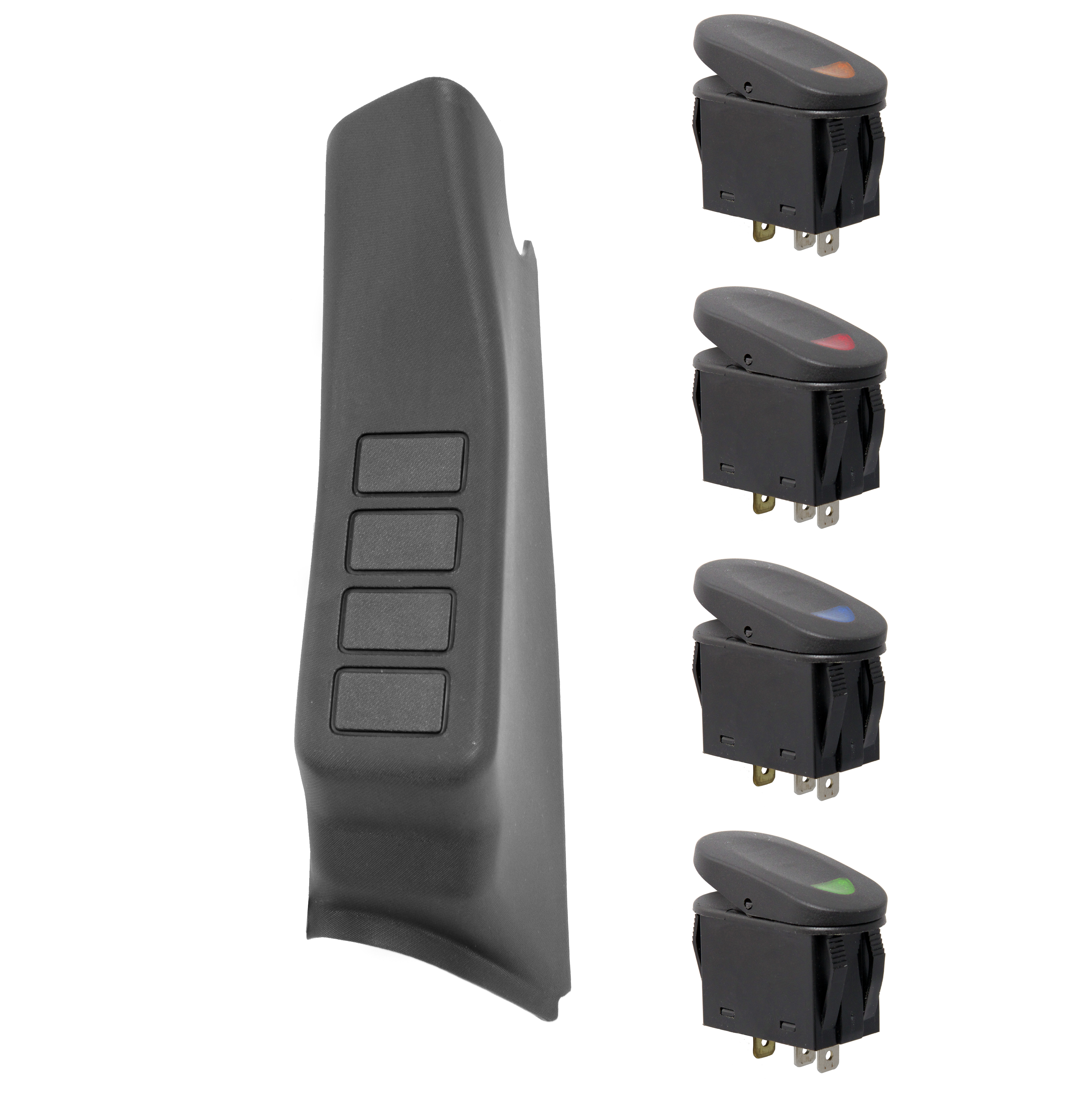 A-Pillar Switch Pod Kit, Black, LHD; 07-10 Jeep Wrangler JK-17235.86