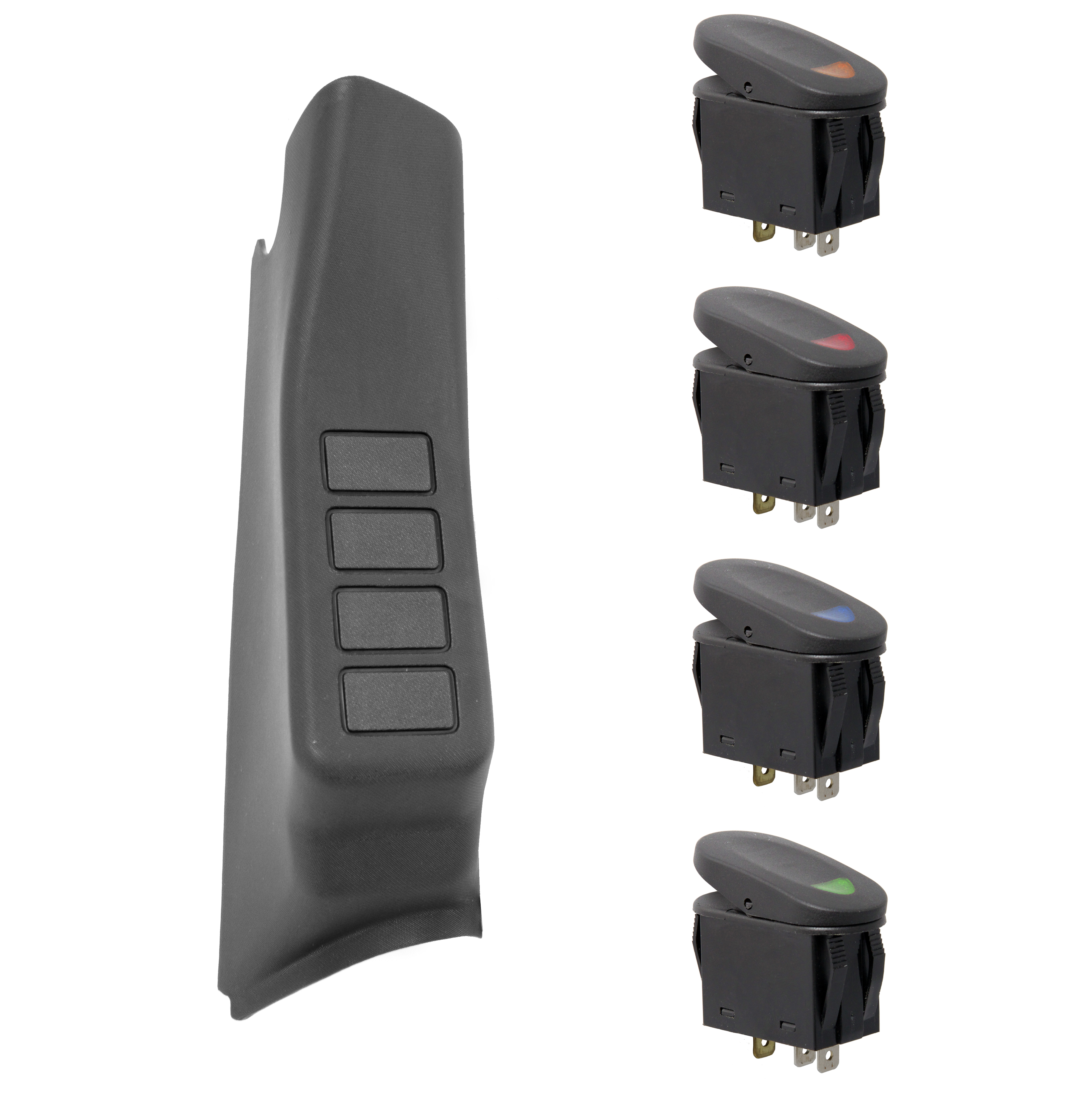 A-Pillar 4 Switch Pod Kit, Black, RHD; 07-10 Jeep Wrangler JK-17235.87