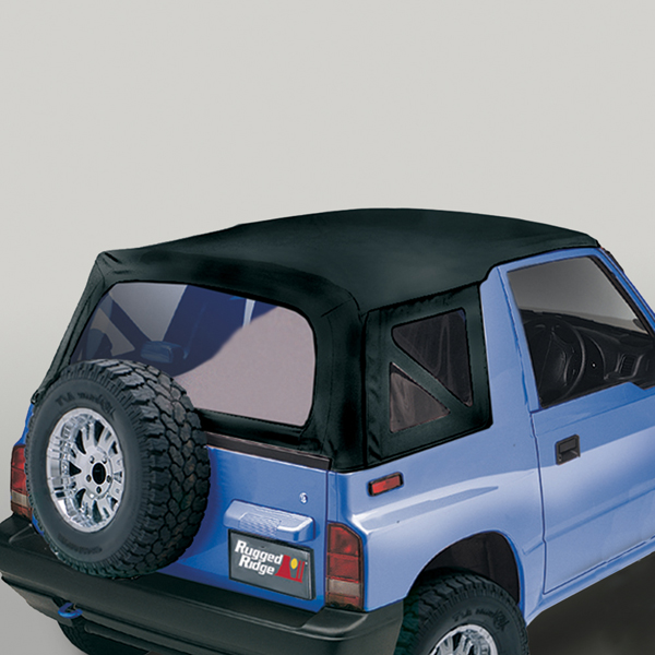 Soft Top, Black Denim, Clear Windows; 95-98 Suzuki Sidekicks-53703.15