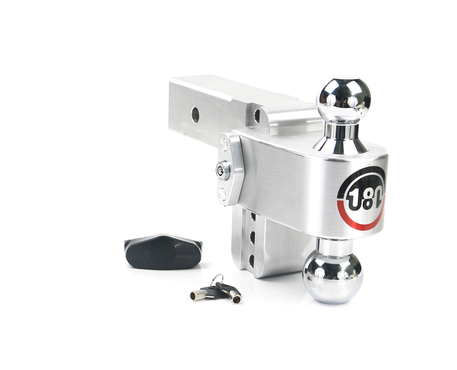Adjustable Trailer Hitch w/ Chrome Tow Balls - 4" Drop for 2.5" Receiver - CTB4-2.5