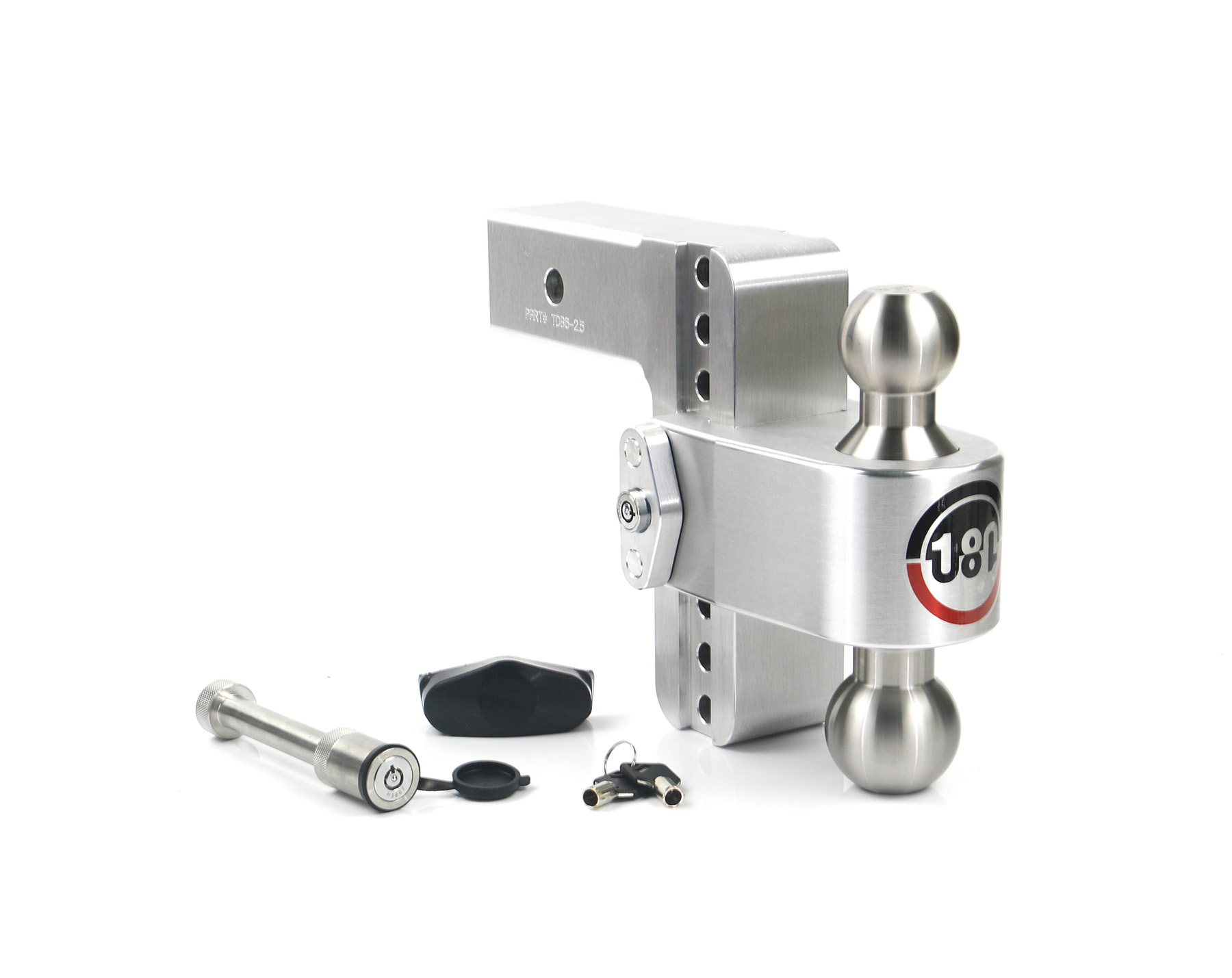 Adjustable Trailer Hitch w/ Steel Tow Balls - 6" Drop for 2.5" Receiver - Includes WS05 - LTB6-2.5-KA
