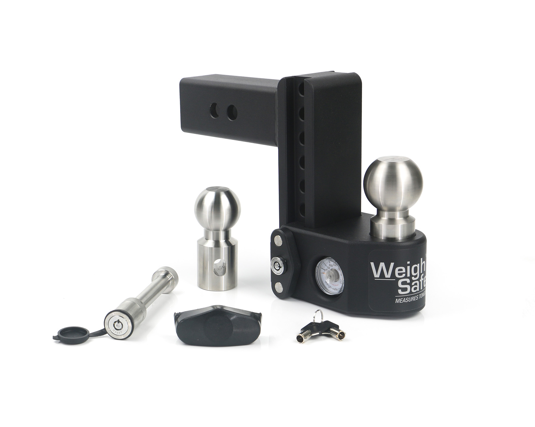 Steel Weigh Safe Adjustable Trailer Hitch - 6" Drop for 2.5" Receiver - Includes WS05 - SWS6-2.5-KA