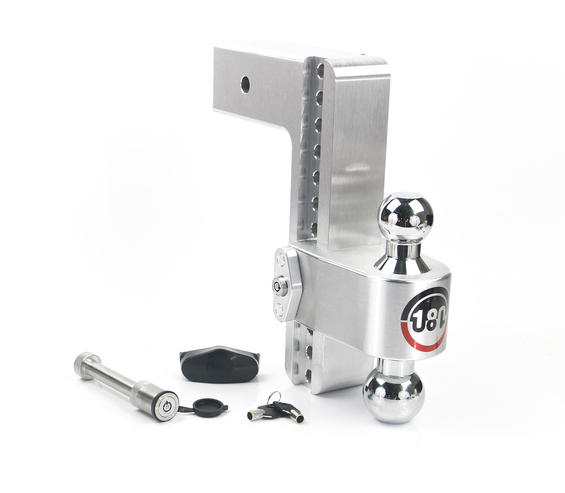 Adjustable Trailer Hitch w/ Chrome Tow Balls - 10" Drop for 3" Receiver - Includes WS05 - CTB10-3-KA