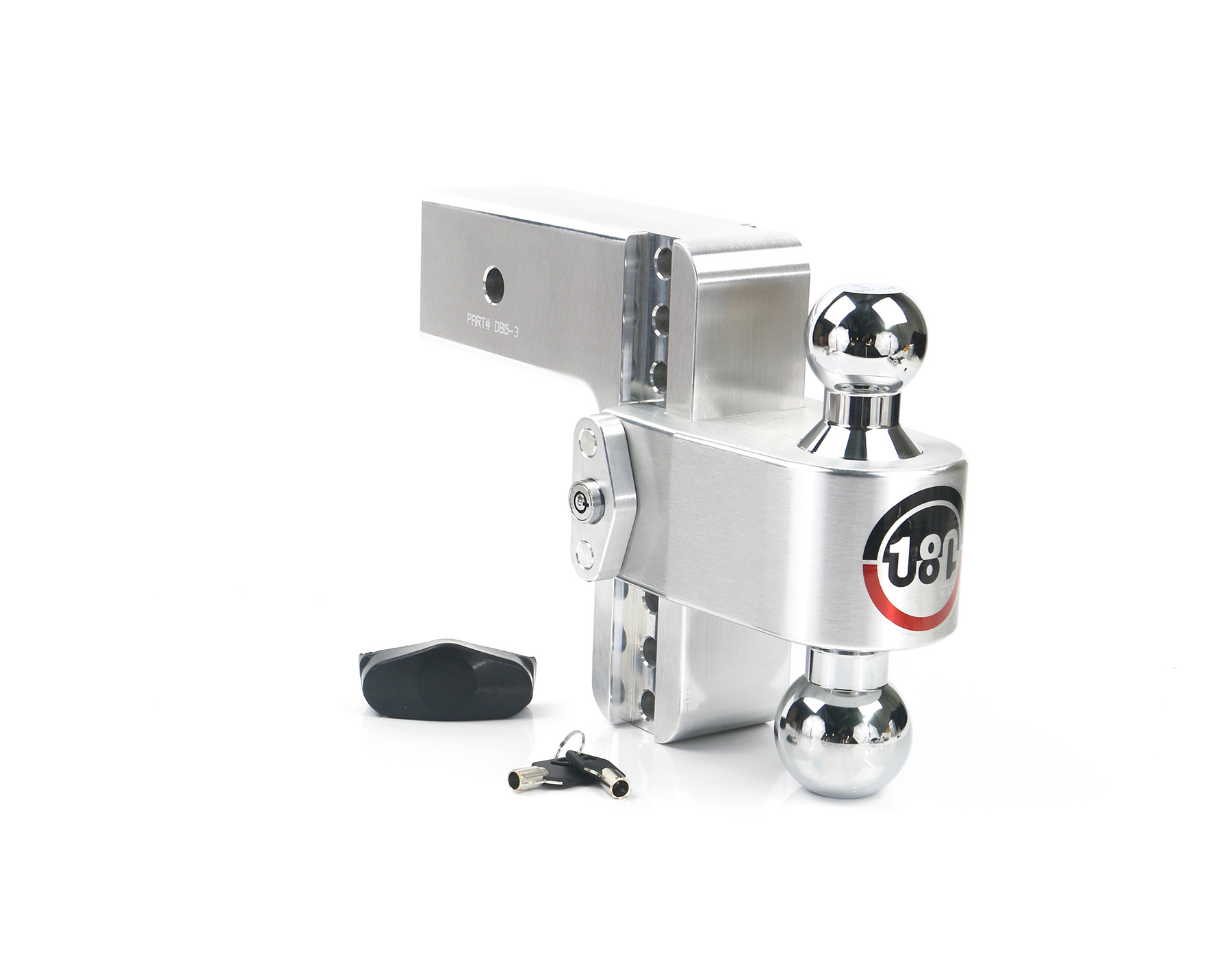 Adjustable Trailer Hitch w/ Chrome Tow Balls - 6" Drop for 3" Receiver - CTB6-3