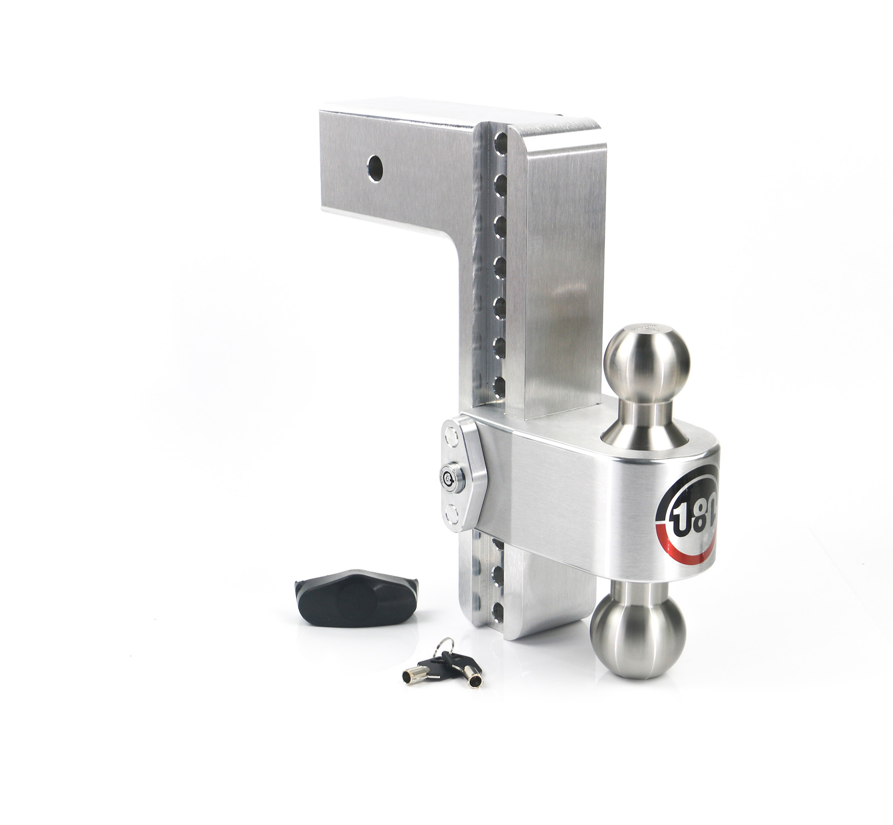 Adjustable Trailer Hitch w/ Steel Tow Balls - 10" Drop for 3" Receiver - LTB10-3