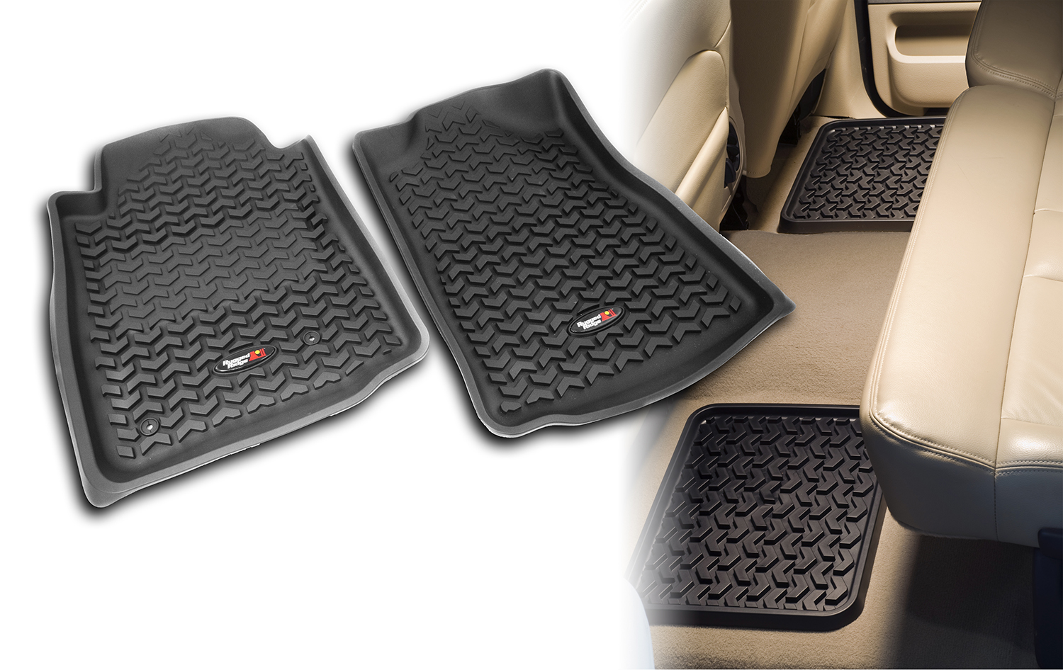 Floor Liners, Kit, Black; 07-11 Toyota Sequoia/Tundra CrewMax/Double-82987.61