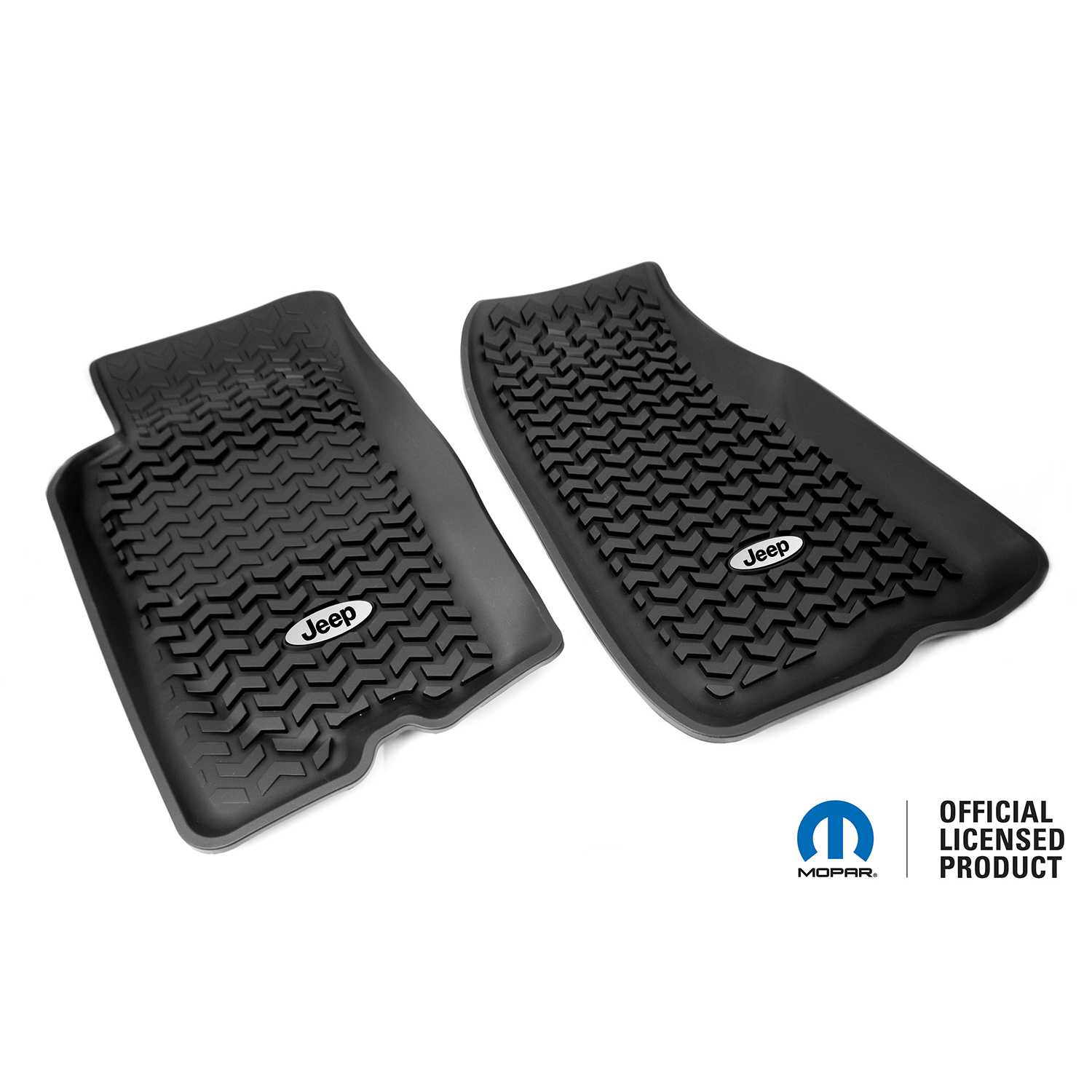 Floor Liners, Front, Black, Jeep Logo; 93-98 Jeep Grand Cherokee ZJ-DMC-12920.26