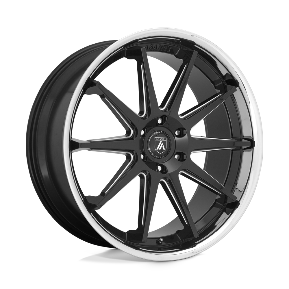 Asanti Black ABL-29 EMPEROR 22X10 GLOSS BLACK MILLED WITH CHROME LIP 6X5.5 - ABL29-22106230BK Asanti Black ABL-29 EMPEROR 22X10 GLOSS BLACK MILLED WITH CHROME LIP 6X5.5 - ABL29-22106230BK