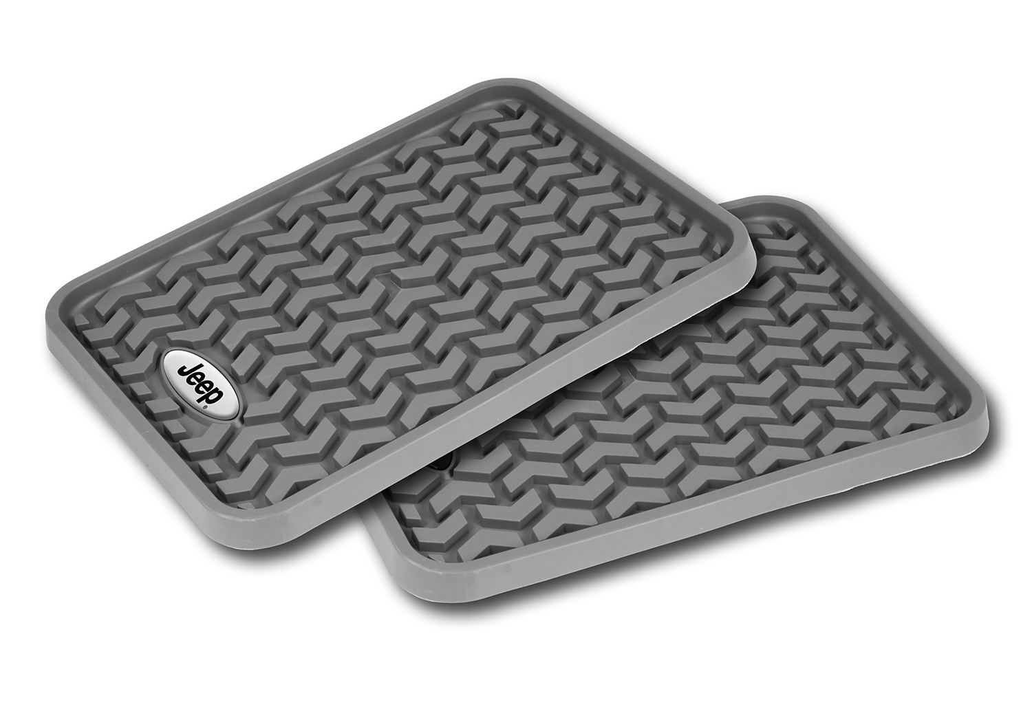Floor Liners, Rear, Gray, Jeep Logo, Universal-DMC-84950.01