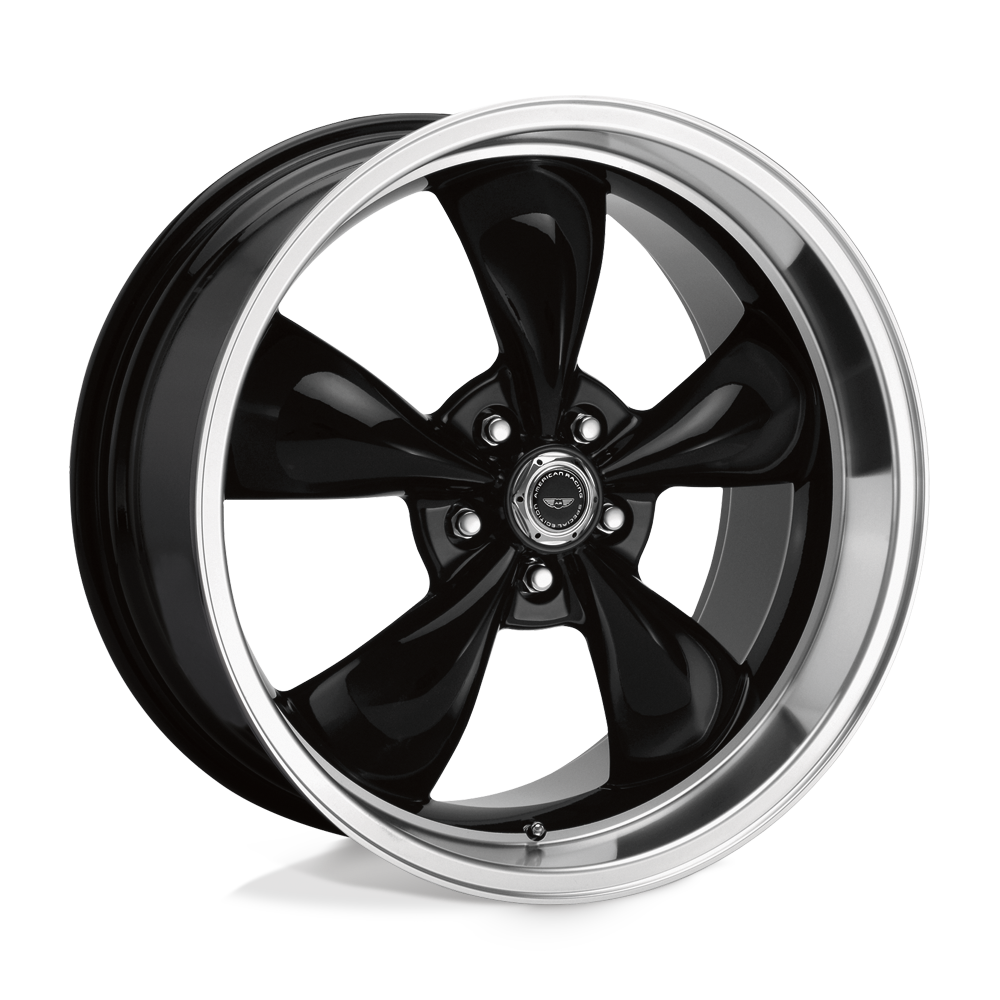 American Racing AR105 TORQ THRUST M 17X7 GLOSS BLACK MACHINED LIP 5X4.5 - AR105M7765B