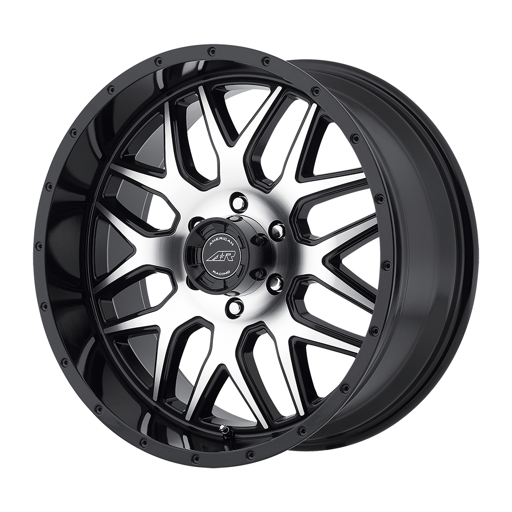 American Racing AR910 20X9 GLOSS BLACK MACHINED 6X5.5 - AR91029068300