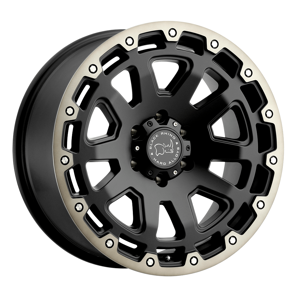 Black Rhino RAZORBACK 18X9 MATTE BLACK W/ MACHINED DARK TINT LIP 8X180 - 1890RAZ128180M25