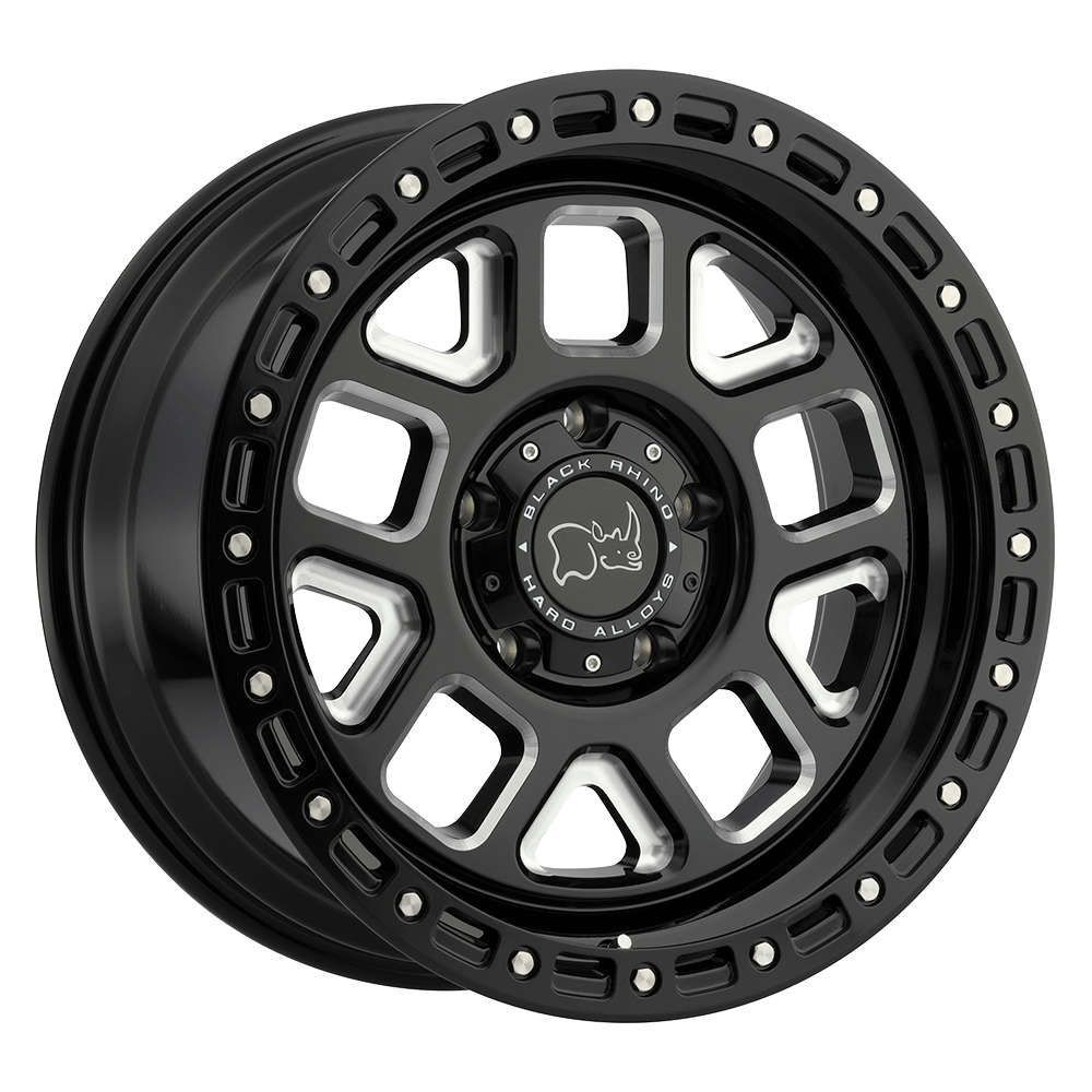 Black Rhino ALPINE 18X9.5 GLOSS BLACK W/ MILLED SPOKES 5X150 - 1895ALP125150M10