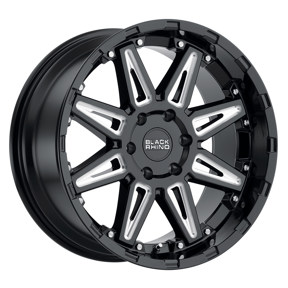 Black Rhino RUSH 20X9.5 GLOSS BLACK W/ MILLED SPOKES 6X5.5 - 2095RSH-86140B12