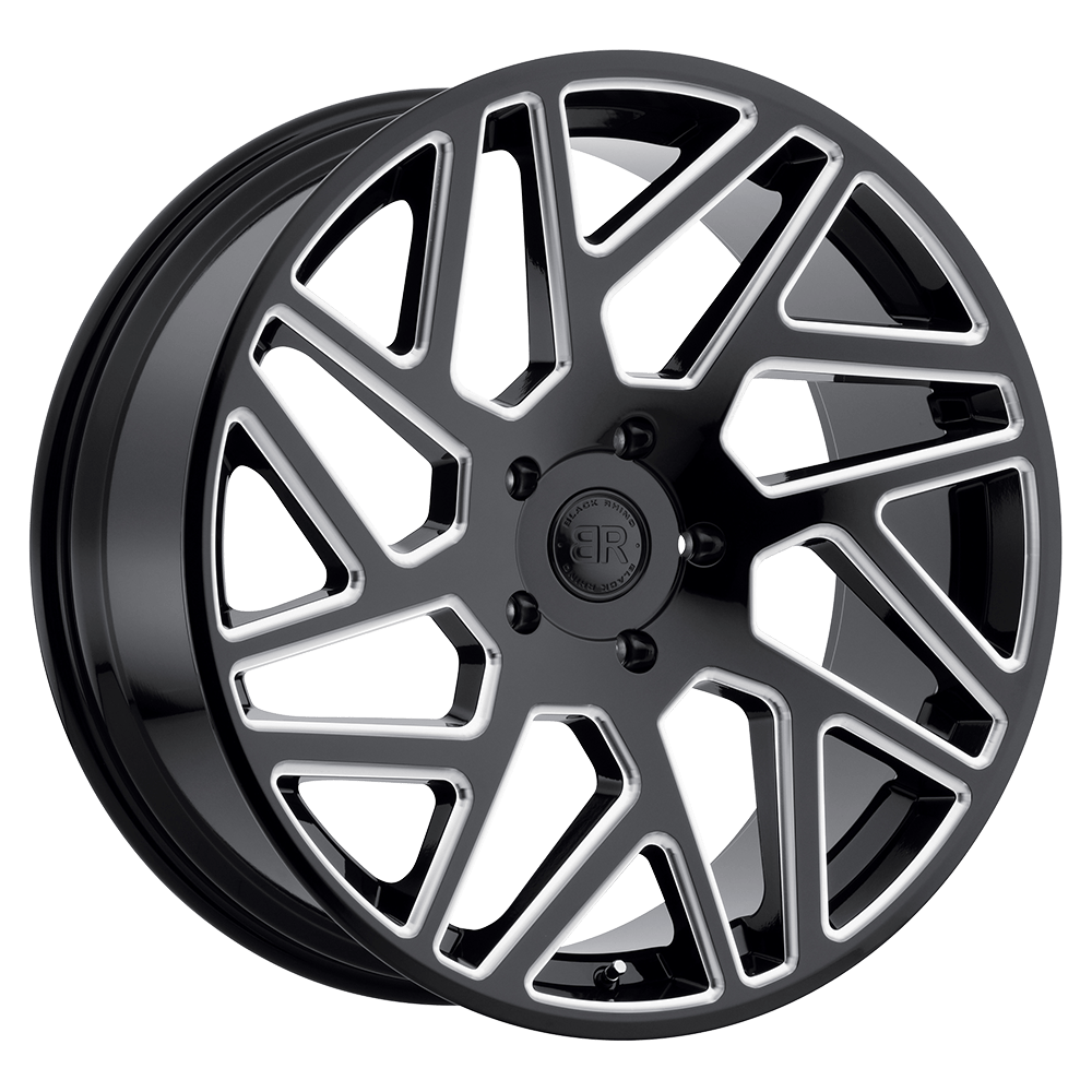 Black Rhino CYCLONE 22X9.5 GLOSS BLACK W/ MILLED SPOKES 6X135 - 2295CYC306135B87