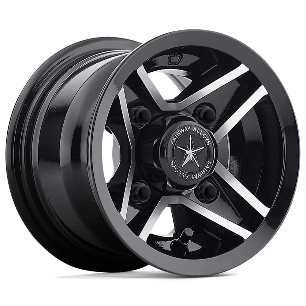 Fairway Alloys FA127 DIVOT 8X7 GLOSS BLACK MACHINED 4X4.0 - FA-127-M