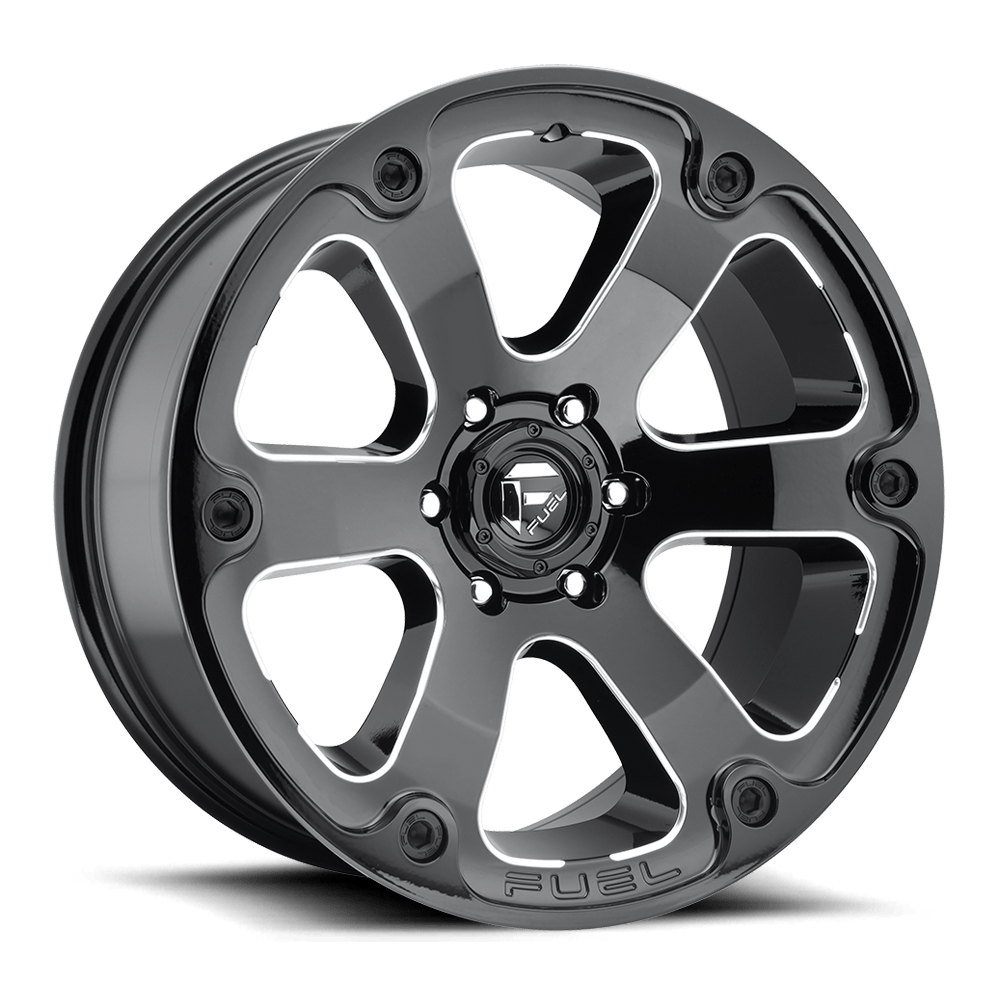 Fuel 1PC D562 BEAST 20X12 GLOSS BLACK MILLED 6X5.5 - D56220208347