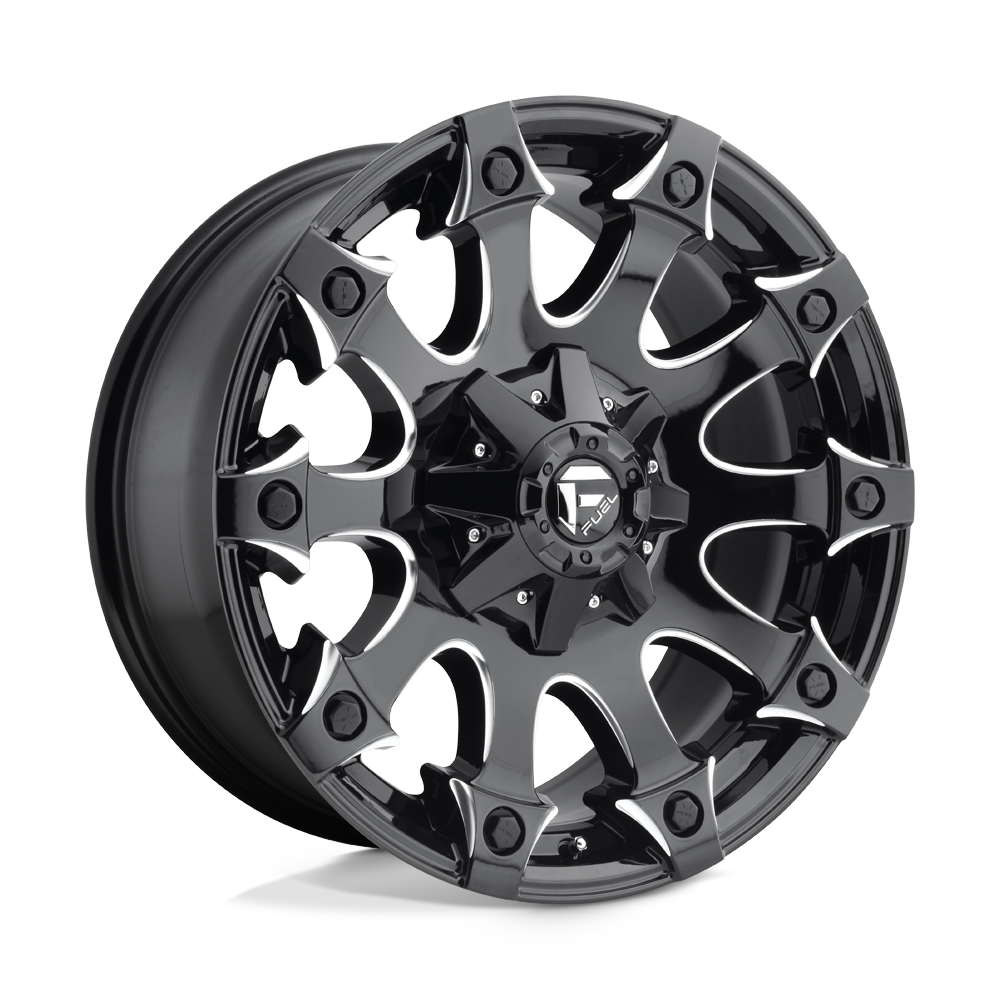 Fuel 1PC D578 BATTLE AXE 20X9 GLOSS BLACK MILLED 8X6.5 - D57820908257