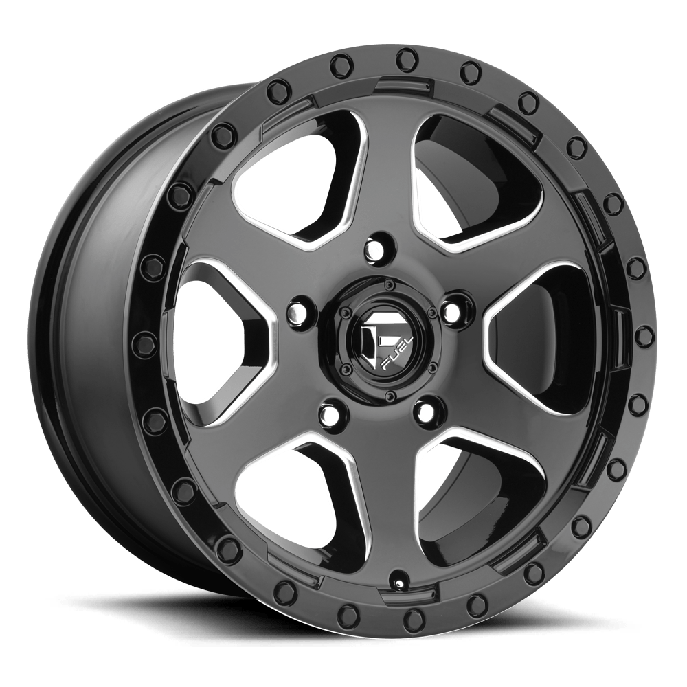 Fuel 1PC D590 RIPPER 17X9 GLOSS BLACK MILLED 5X5.0 - D59017907345