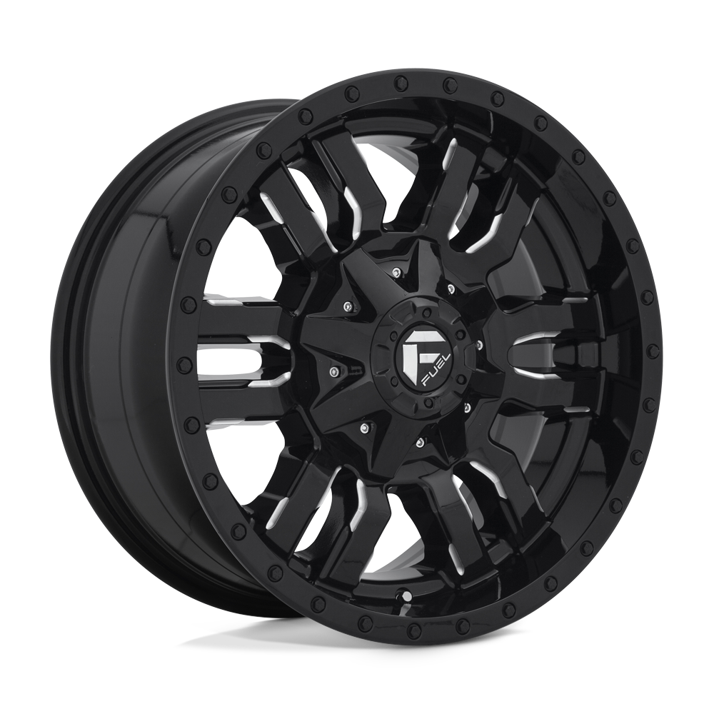 Fuel 1PC D595 SLEDGE 18X9 GLOSS BLACK MILLED 8X180 - D59518901857 Fuel 1PC D595 SLEDGE 18X9 GLOSS BLACK MILLED 8X180 - D59518901857
