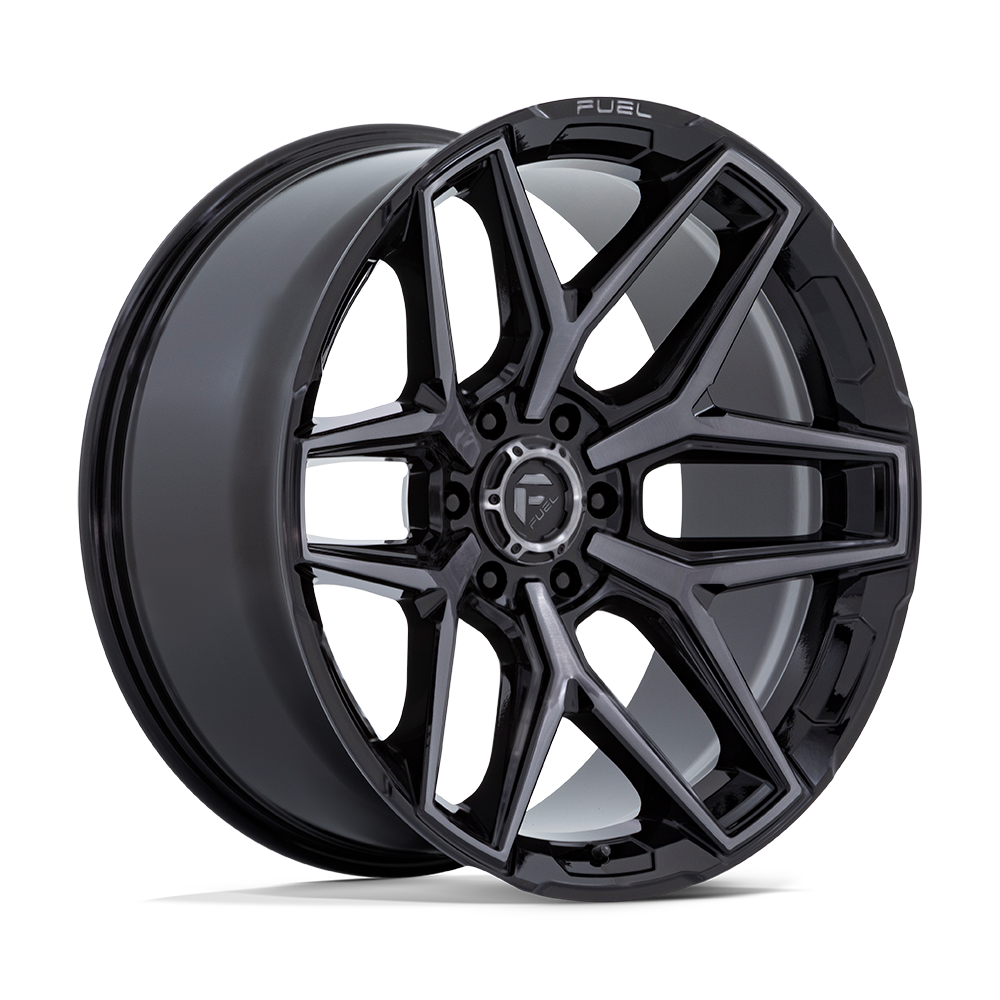 Fuel 1PC FLUX 20X9 GLOSS BLACK BRUSHED FACE WITH GRAY TINT 6X5.5 - FC854BT20906801