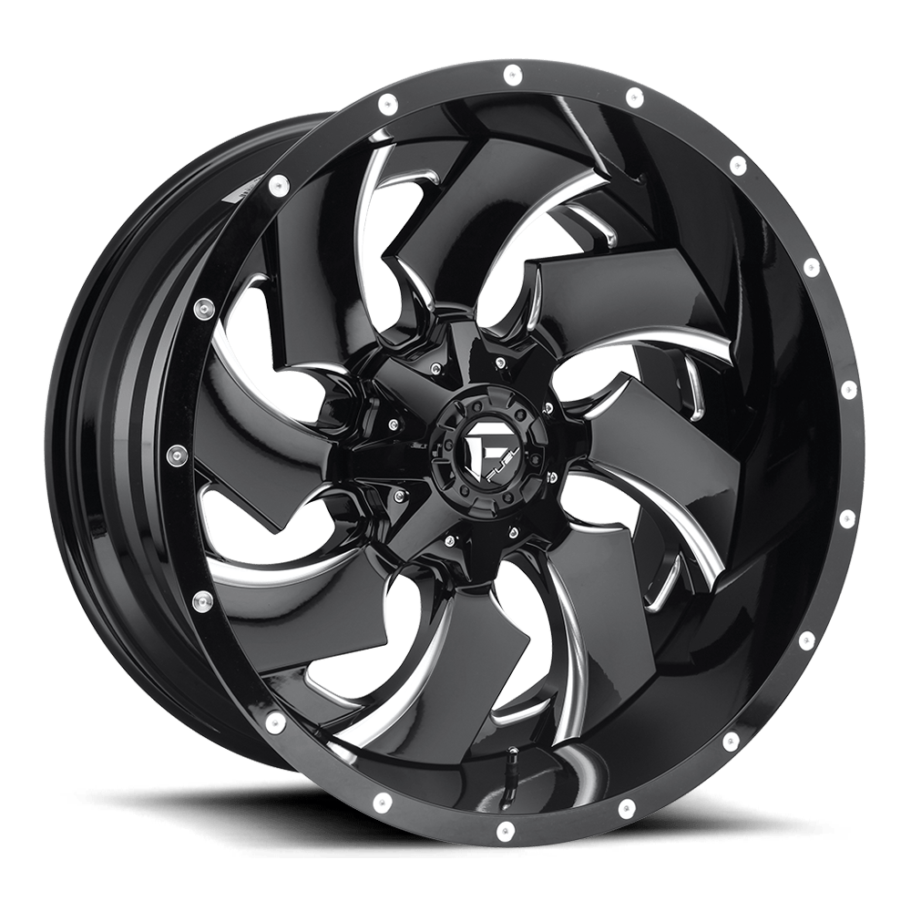 Fuel 2PC D239 CLEAVER 20X12 GLOSS BLACK MILLED 5X5.5/150 - D23920207047 Fuel 2PC D239 CLEAVER 20X12 GLOSS BLACK MILLED 5X5.5/150 - D23920207047