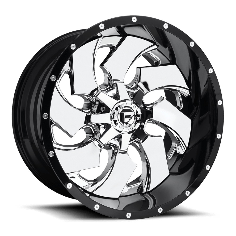 Fuel 2PC D240 CLEAVER 20X9 CHROME PLATED GLOSS BLACK LIP 8X170 - D24020901757