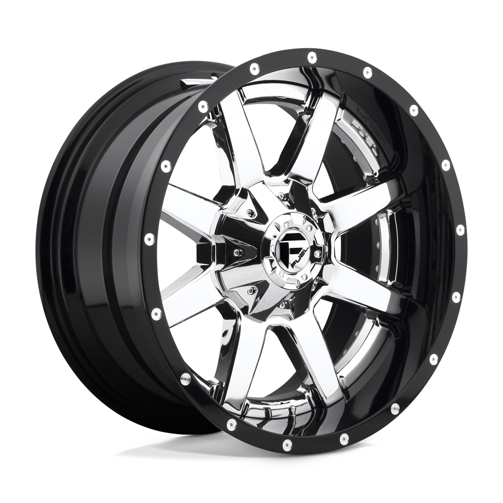 Fuel 2PC D260 MAVERICK 22X10 CHROME PLATED GLOSS BLACK LIP 8X170 - D26022001750 Fuel 2PC D260 MAVERICK 22X10 CHROME PLATED GLOSS BLACK LIP 8X170 - D26022001750