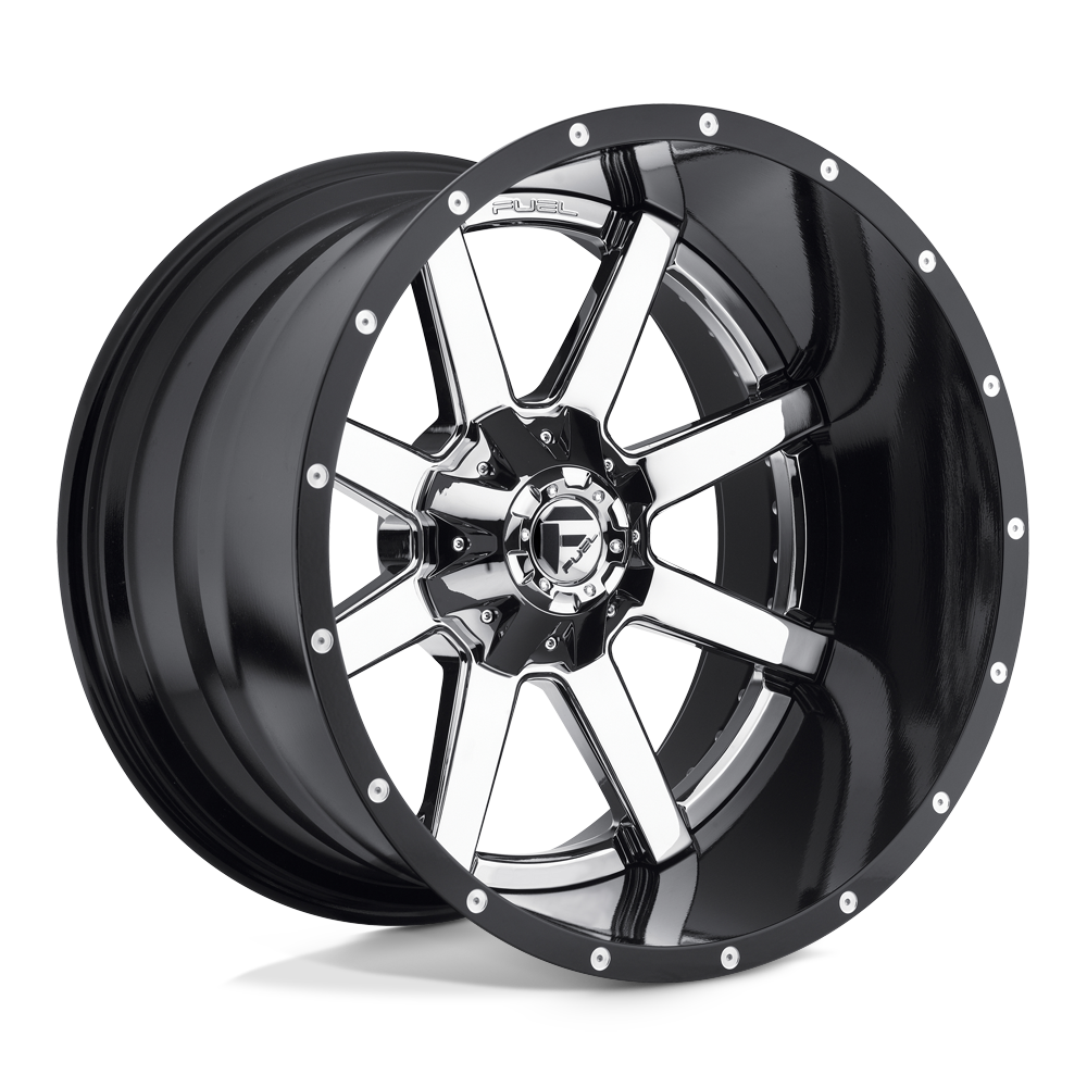 Fuel 2PC D260 MAVERICK 22X14 CHROME PLATED GLOSS BLACK LIP 8X180 - D26022401847