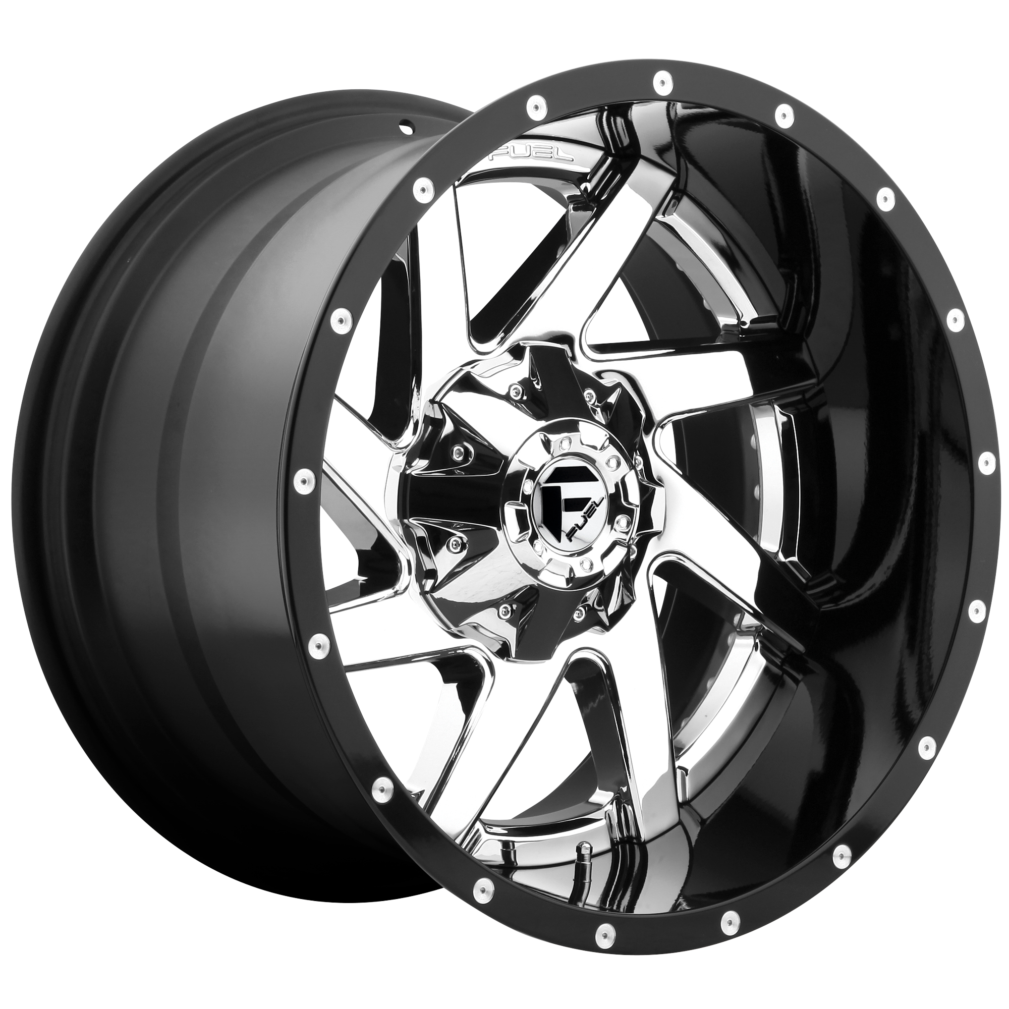 Fuel 2PC D263 RENEGADE 20X14 CHROME PLATED GLOSS BLACK LIP 8X170 - D26320401745 Fuel 2PC D263 RENEGADE 20X14 CHROME PLATED GLOSS BLACK LIP 8X170 - D26320401745