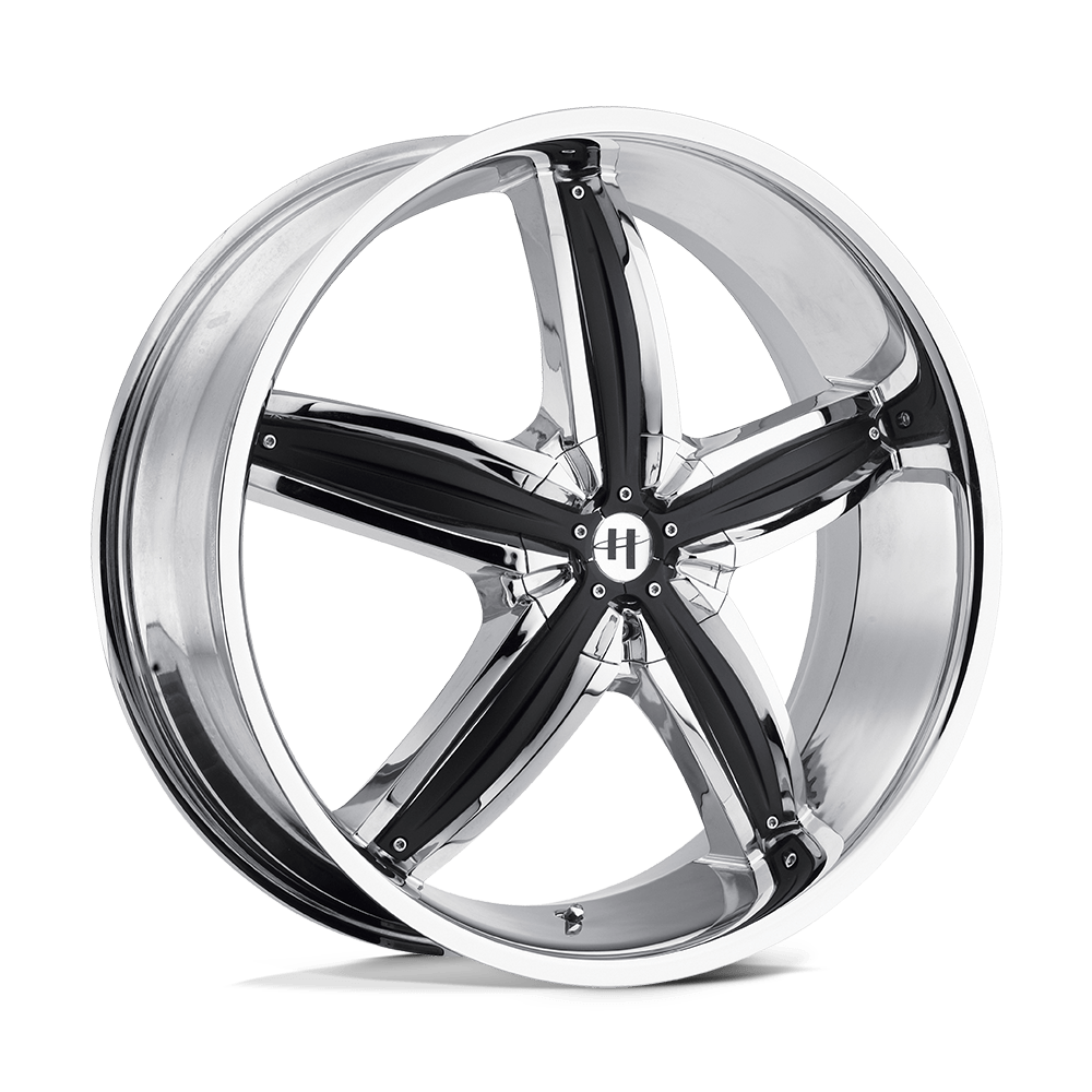 Helo HE844 20X8 CHROME PLATED WITH GLOSS BLACK ACCENTS 5X4.25/4.5 - HE84428001238