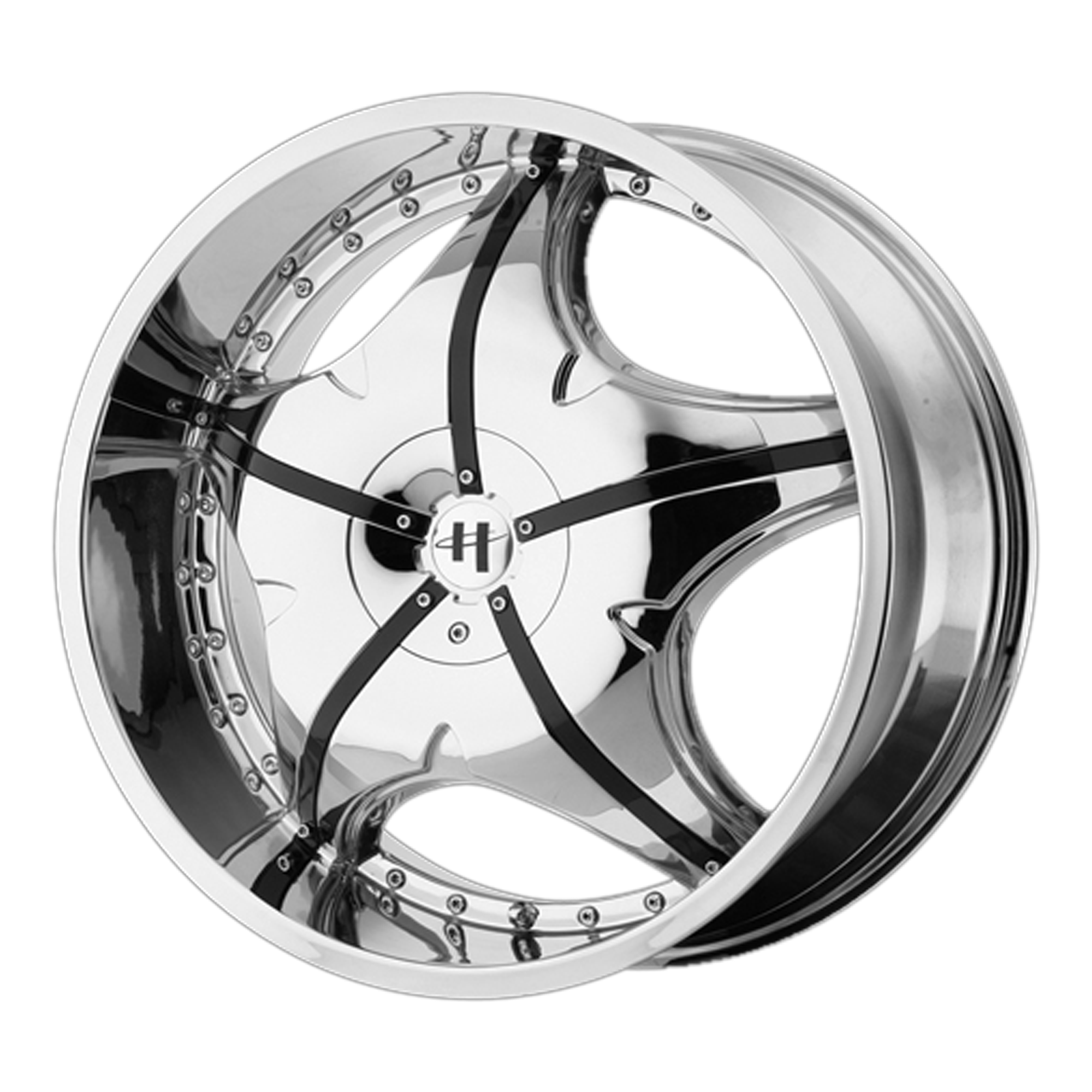 Helo HE846 20X8.5 CHROME PLATED WITH GLOSS BLACK ACCENTS 5X4.25/4.5 - HE84628501240