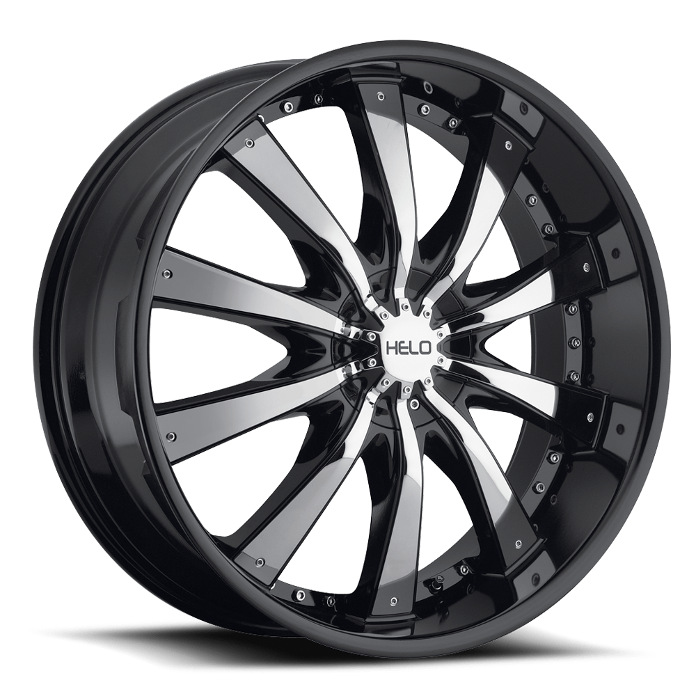 Helo HE875 20X8.5 GLOSS BLACK WITH REMOVABLE CHROME  ACCENTS 5X5.0/135 - HE87528543338