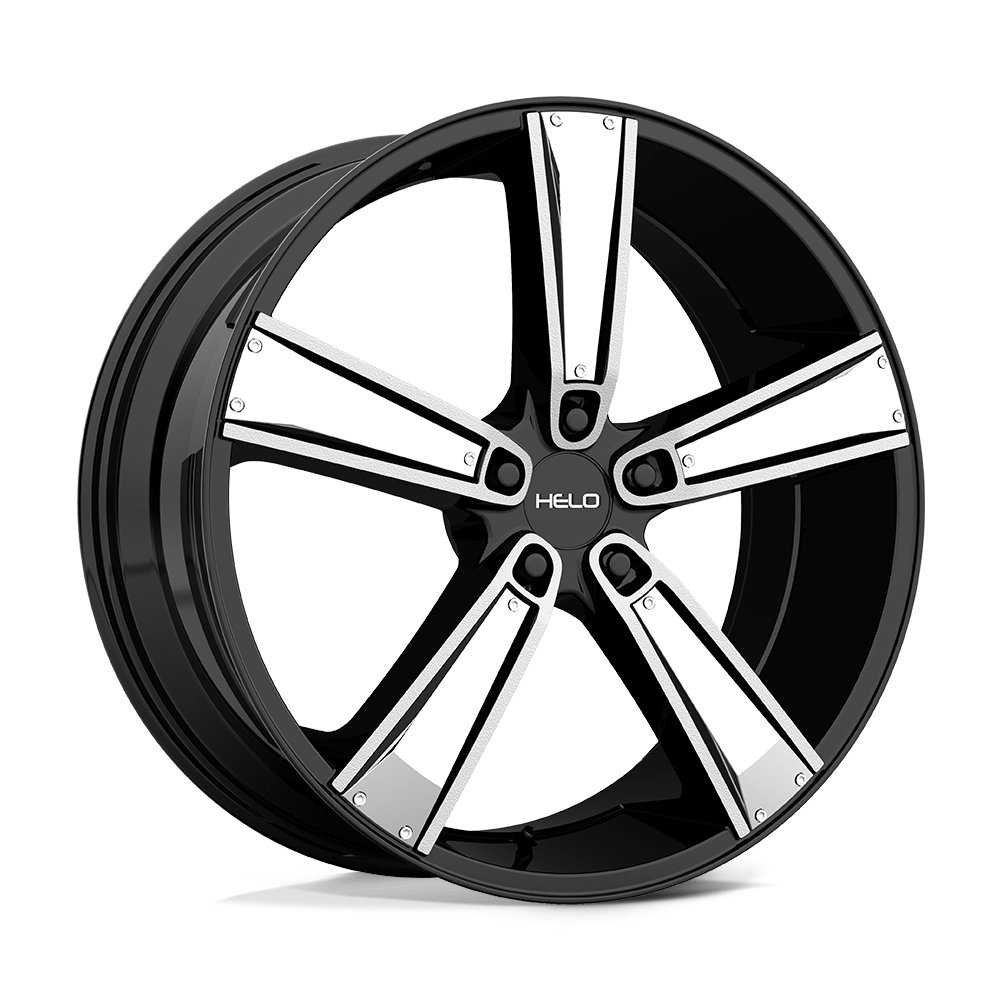 Helo HE899 20X8.5 SATIN BLACK MACHINED WITH GLOSS BLACK & CHROME INSERTS 5X4.5 - HE89928512538